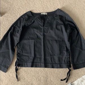 Madewell Black Denim Long sleeve blouse